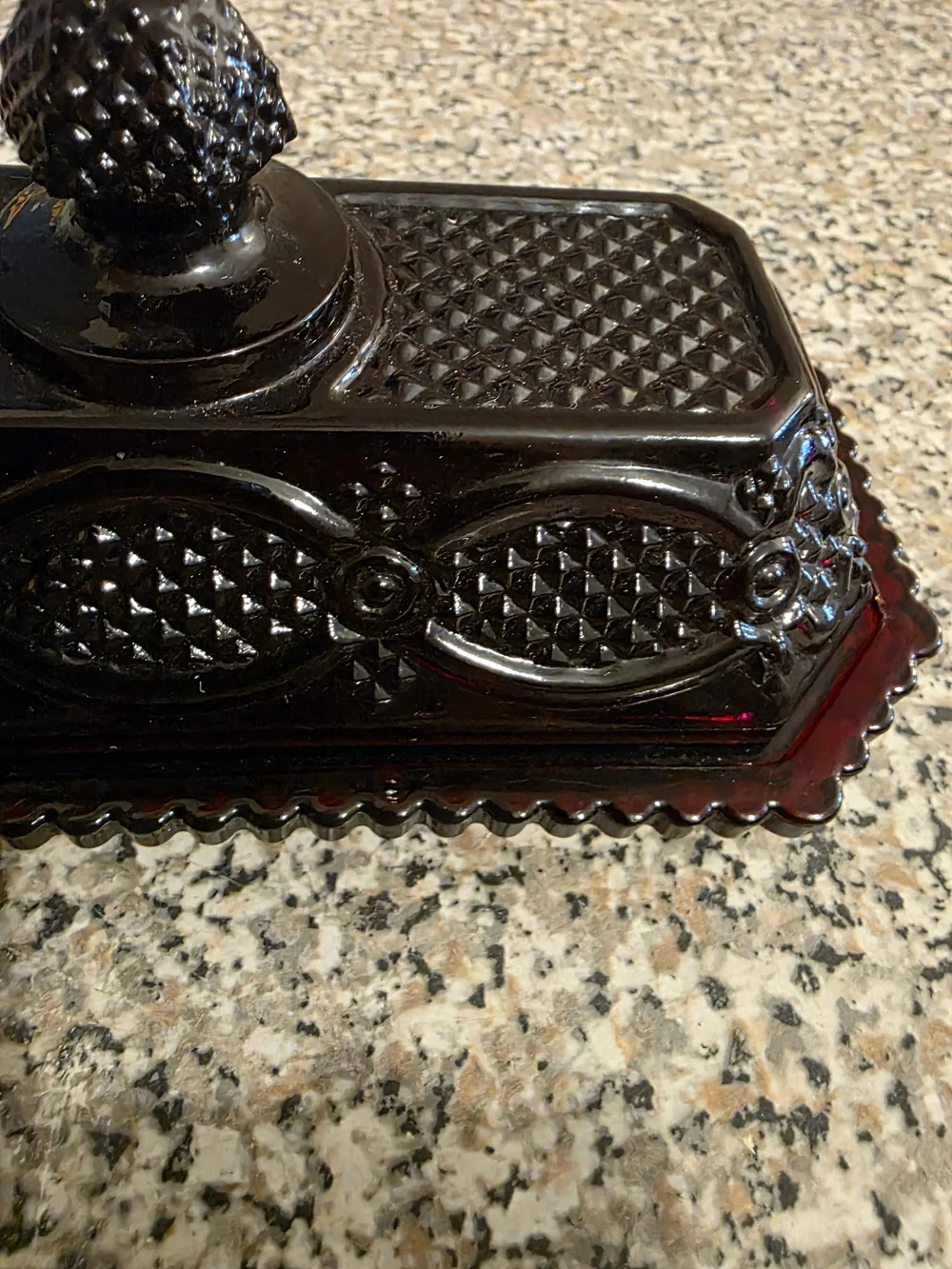 Antique Avon 1876 Cape Cod Collection Ruby Red Covered Butter Dish Nice!!